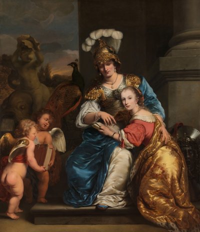 Margarita Trip as Minerva, Instructing her Sister Anna Maria Trip by Ferdinand Bol